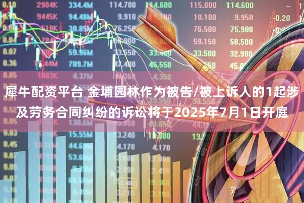 犀牛配资平台 金埔园林作为被告/被上诉人的1起涉及劳务合同纠纷的诉讼将于2025年7月1日开庭