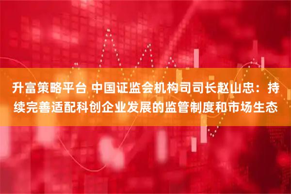 升富策略平台 中国证监会机构司司长赵山忠：持续完善适配科创企业发展的监管制度和市场生态