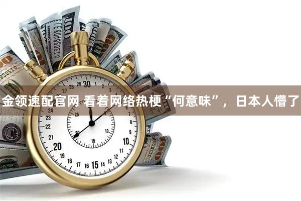 金领速配官网 看着网络热梗“何意味”，日本人懵了